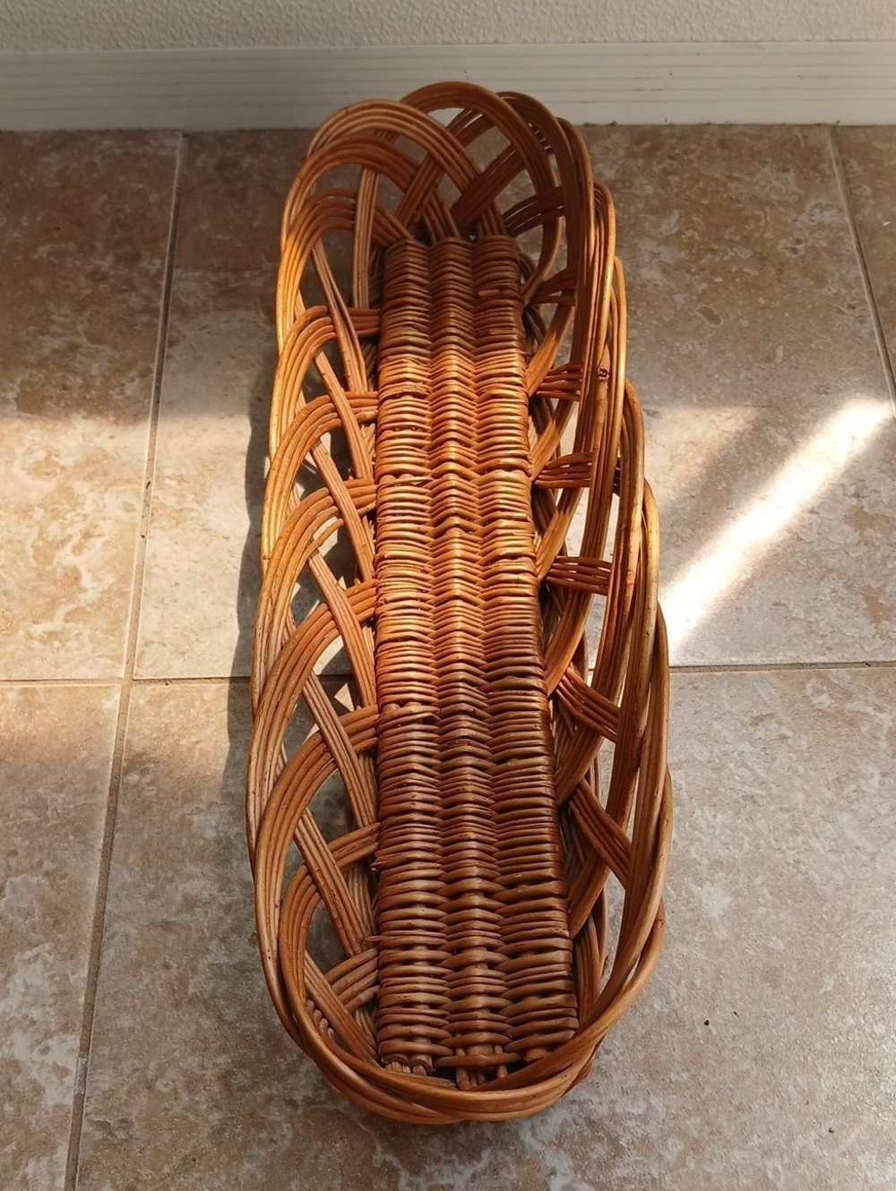 Hand Crafted Woven Rattan Basket - Natural Brown